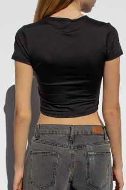 Camiseta crop cuello redondo