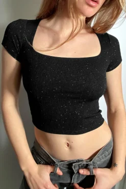 Camiseta crop escote cuadrado