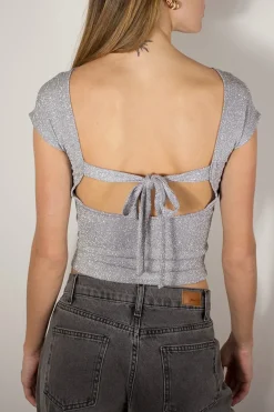 Camiseta lazo detrás lúrex