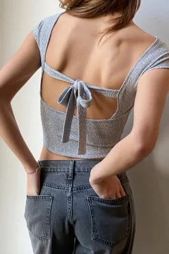 Camiseta lazo detrás lúrex