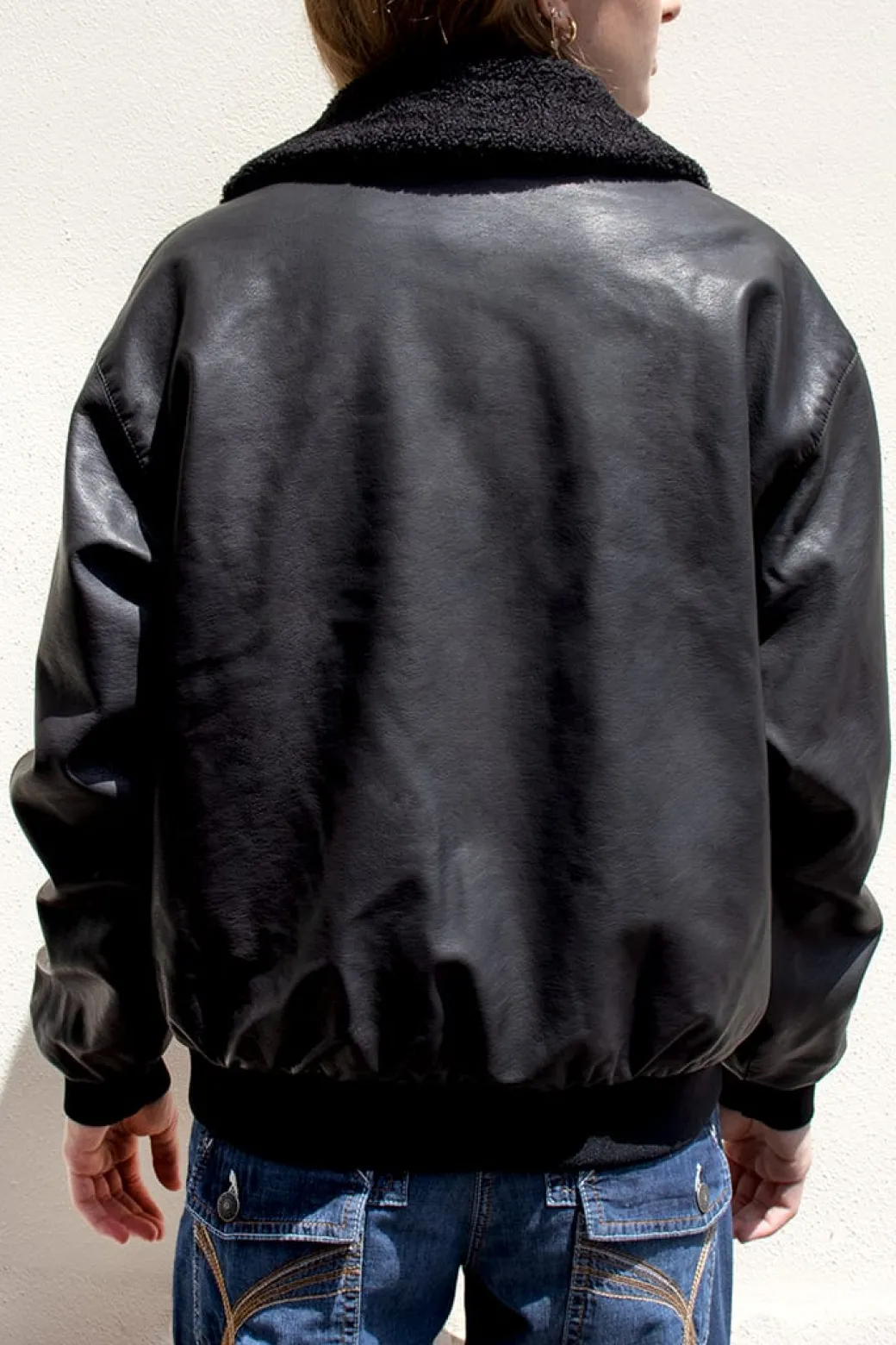 Chaqueta bomber poli piel