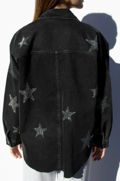 Chaqueta oversize estrellas strass