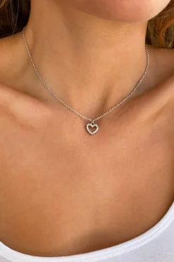 Collar corazón strass