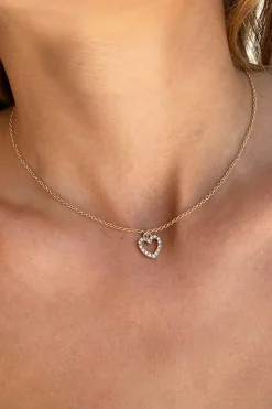 Collar corazón strass
