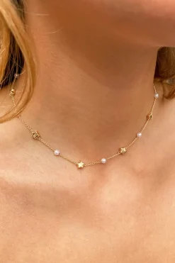 Collar estrellas y perlas