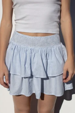 Falda elástica con dos volantes