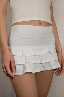 Falda pantalón mini volantes