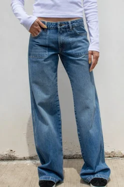 Jeans straight low waist