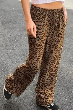 Pantalones wide-leg con goma