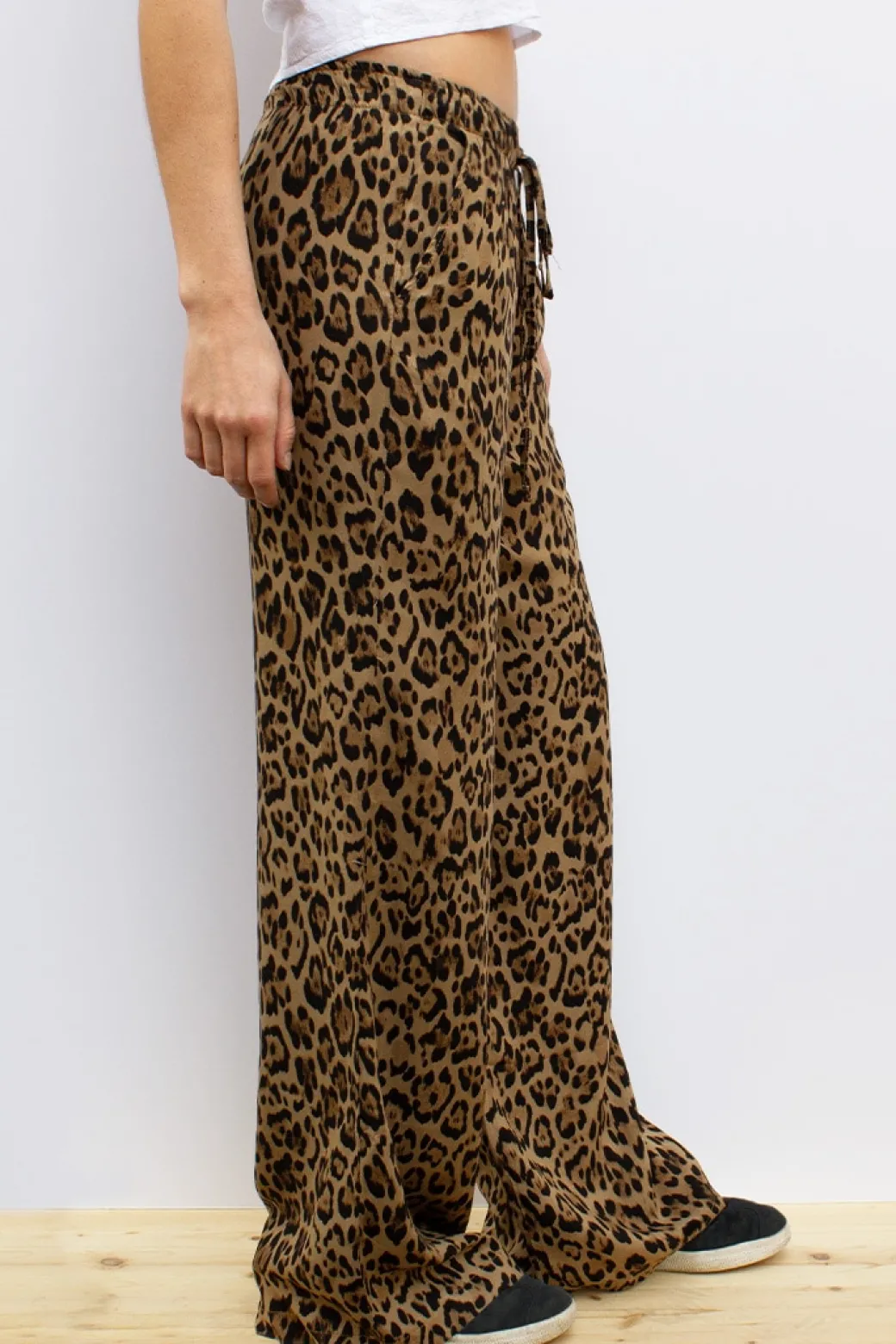 Pantalones wide-leg con goma