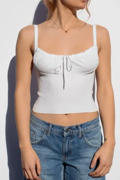 Top fruncido con lazo